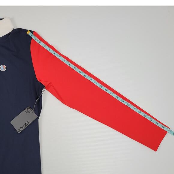 NWT G/Fore Mens Medium Daytona Colorblock‎ Tech G4 USA Golf Performance Sweater - Picture 11 of 11